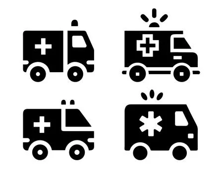 Ambulance vector icon set. Stock Illustration