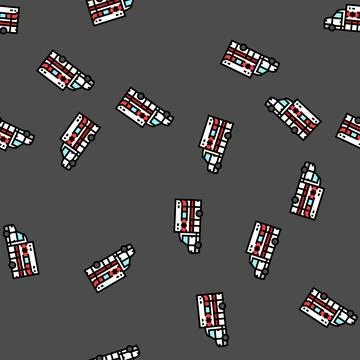 Ambulance vehicle vector seamless pattern Stock Illustration