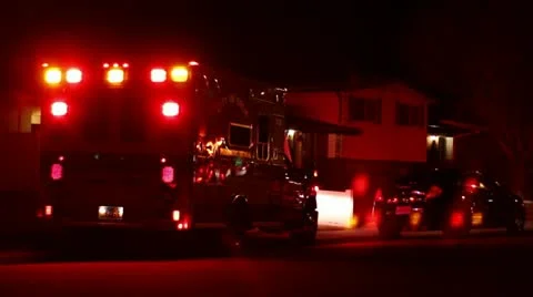 Ambulence Lights at Night Stock Footage 10807630
