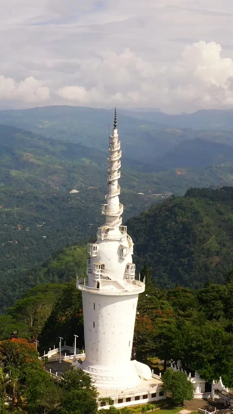 Ambuluwawa mountain and temple complex. Sri Lanka Vídeo Stock 345145186