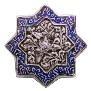 Amcient islamic motif structural design with star emblem for textural background Stock Photos
