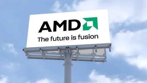 AMD Advanced Micro Devices Ethereal Sky Logo Animation: A Symbol of Corpora.. Stock Photos