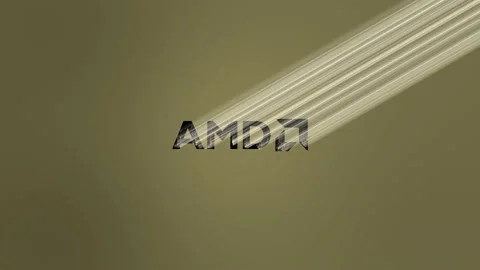 AMD Logo Light Reveal. Golden Stock Footage 157698291