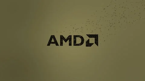 AMD Logo Wind Dissolve. Golden Video stock 157698911