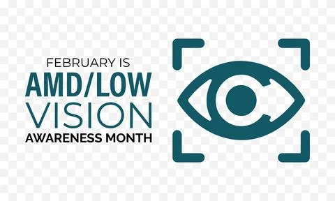 AMDLow or AMD Low Vision Awareness Month is every year in February. 스톡 일러스트