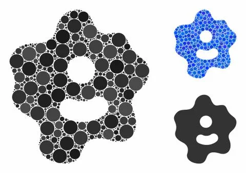 Ameba Composition Icon of Round Dots Illustrazione stock
