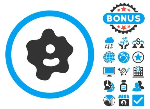 Ameba Flat Vector Icon with Bonus Illustrazione stock