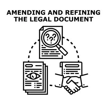 Amending and refining legal document process concept Stock Illustration