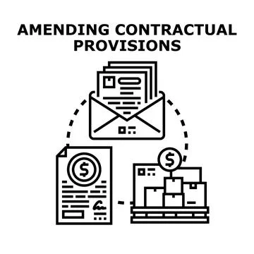 Amending contractual provisions concept with documents Ilustração Stock