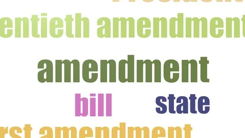 Amendment Word Cloud Animated Isolated On White Stock Footage 107212776