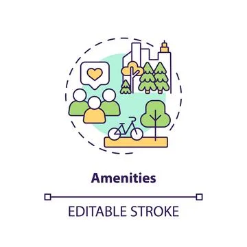 Amenities concept icon Stock Illustration