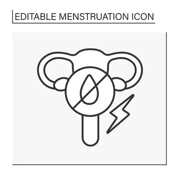 Amenorrhea line icon Stock Illustration