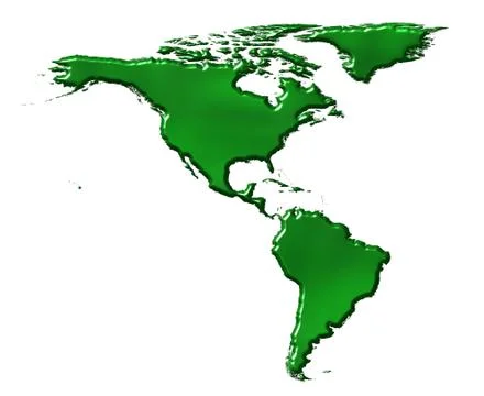 America 3D Ecological Map Stock Illustration