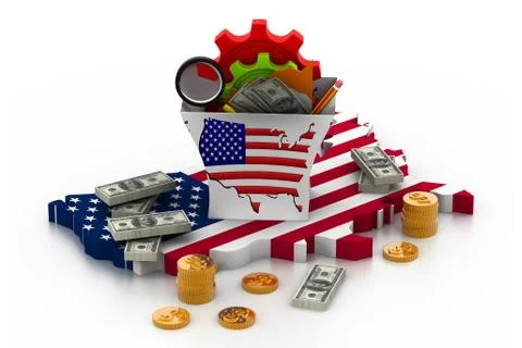 America business graph.. Stock Illustration