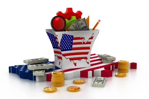 America business graph.. Stock Illustration