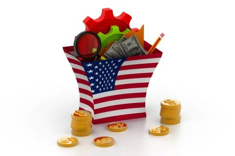 America business graph.. Stock Illustration