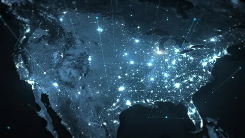 America Connected Network Stockbeeldmateriaal 277745284