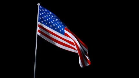 America Flag. 4K. Video stock 88393711