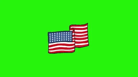 America flag animation on green screen background Stock Footage 335257574