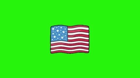 America flag animation on green screen background Stock Footage 335257575