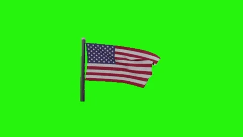 America flag animation on green screen background Vídeos de archivo 335257580