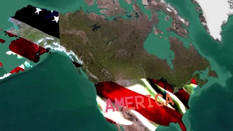America map 3d animation Stockbeeldmateriaal 297475801