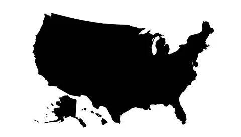 America map. Vector icon. USA silhouette map. All states Stock Illustration