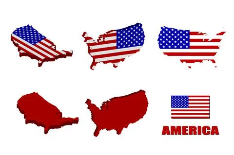 America map on white background. vector illustration. Stock Illustration
