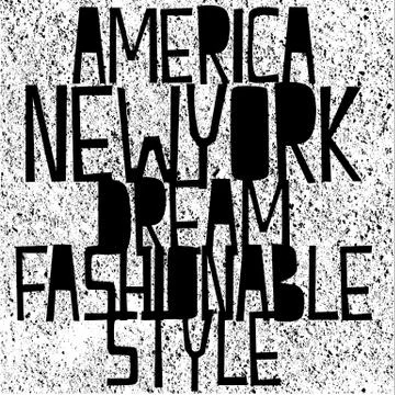 America New York typography, t-shirt graphics, vectors Stock Illustration