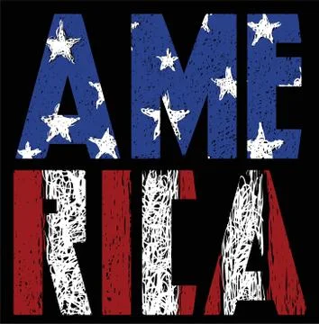 America print vector Stock Illustration