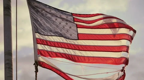 America ripped flag. 스톡 동영상 54689066