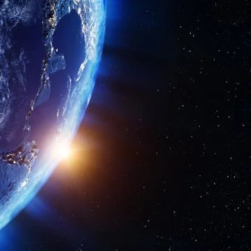 America from space 3d rendering Stock Illustration