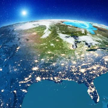America from space Illustrazione stock
