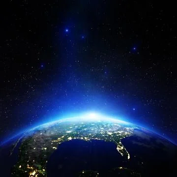 America from space Illustrazione stock