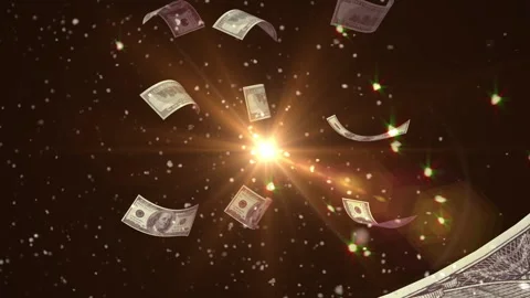 America US dollar note particle light glow animation Видео 147583147