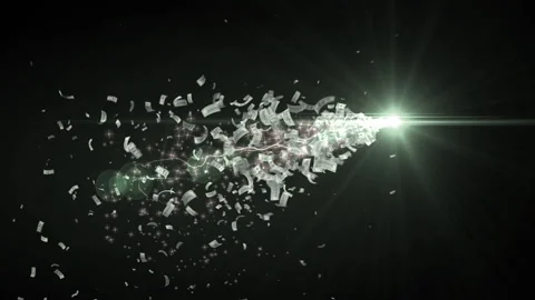 America US dollar note particle light glow animation Stock Footage 147596504