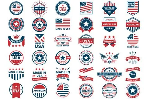 America Vector label for banner Illustrazione stock