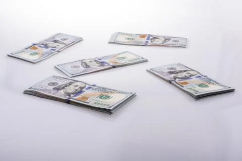 American 100 dollar banknotes Stock Photos