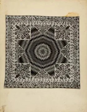 American 20th Century, Patchwork and Applique Quilt, c 1940 Patchwork and ... Stock Photos