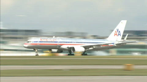 American Airlines B757 - Passenger plane airport takeoff 1920x1080 Stock Footage