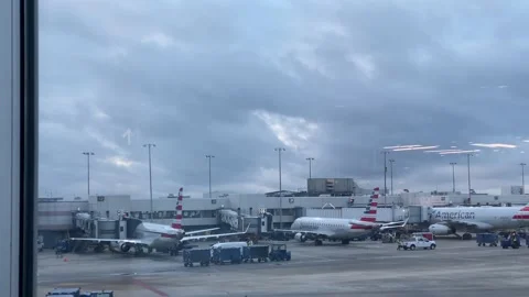 American Airlines at Charlotte, NC Stock Footage 156457853