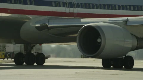 American Airlines plane engine Stock Footage 197494745
