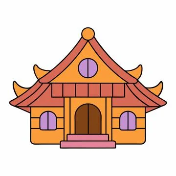 American-ancient-house Stock Illustration