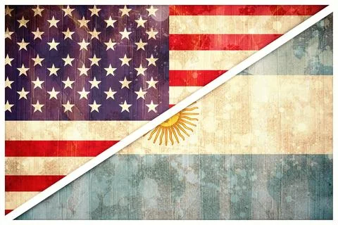American and Argentinian Flags Stock Illustration
