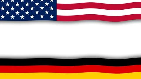 American and German Flag Frame Banner Background with Copy Space for Intern.. Stock Illustration