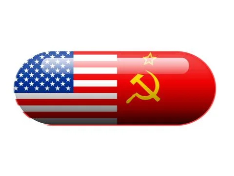 American and Soviet pill Stock Illustration