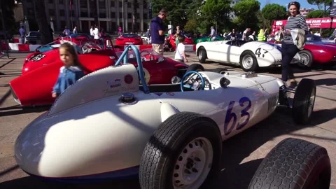 American Apache formula retro race car, 'Automotive Fair Albania' 2nd Edition. Stock Footage 322134865