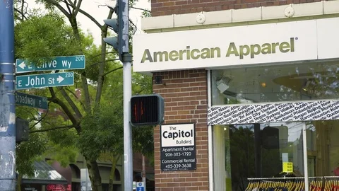 American Apparel sign in Seattle  Stock Footage 73497260