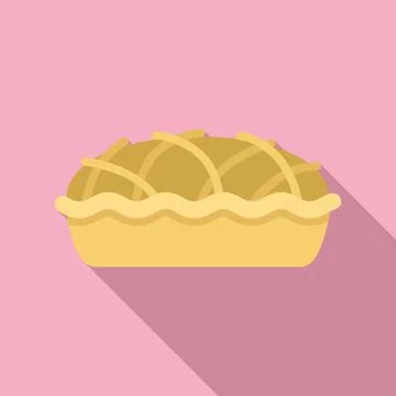 American apple pie icon flat vector. Sweet fruit Illustrazione stock