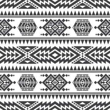 American aztec vector seamless texture. Native tribal indian repetitive pattern Stock Illustration